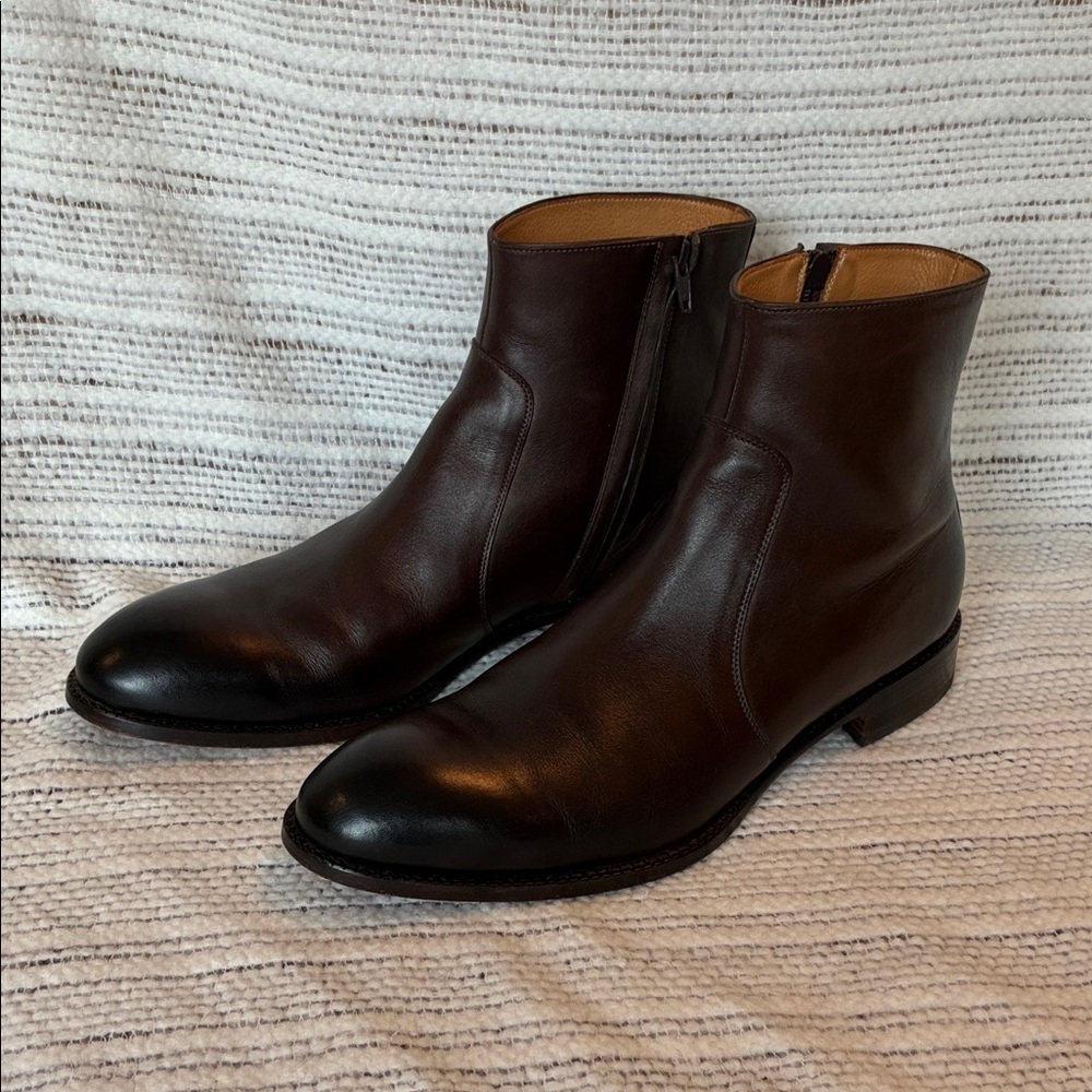 Beckett Simonon Dark Brown Boots Easton Side-Zip - Full-Grain Leather
